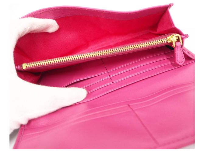 Portafoglio lungo Prada in nylon con logo, rosa - vista 11