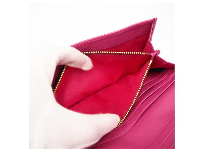 Portafoglio lungo Prada in nylon con logo, rosa - vista 12