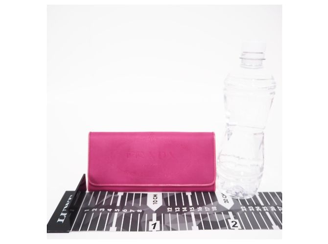 Portafoglio lungo Prada in nylon con logo, rosa - vista 3