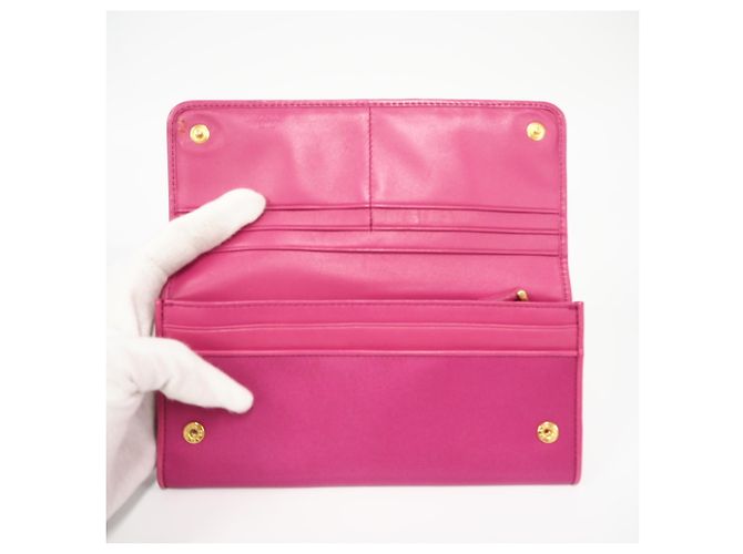 Portafoglio lungo Prada in nylon con logo, rosa - vista 9