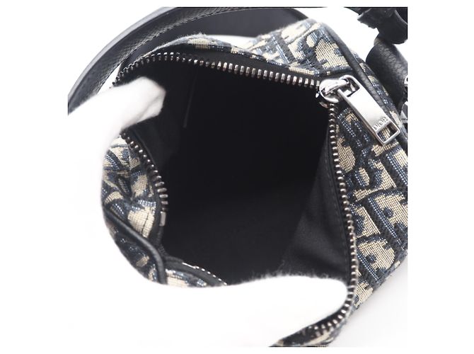 Christian Dior Oblique Jacquard Trotter Mini Roller Bag Tasche Beige Marineblau - Ansicht 11