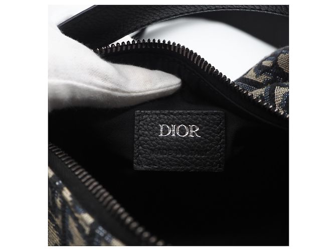 Christian Dior Oblique Jacquard Trotter Mini Roller Bag Tasche Beige Marineblau - Ansicht 12