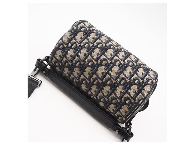 Christian Dior Oblique Jacquard Trotter Mini Roller Bag Tasche Beige Marineblau - Ansicht 2