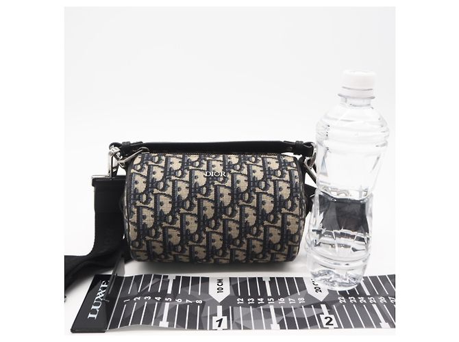 Christian Dior Oblique Jacquard Trotter Mini Roller Bag Tasche Beige Marineblau - Ansicht 3