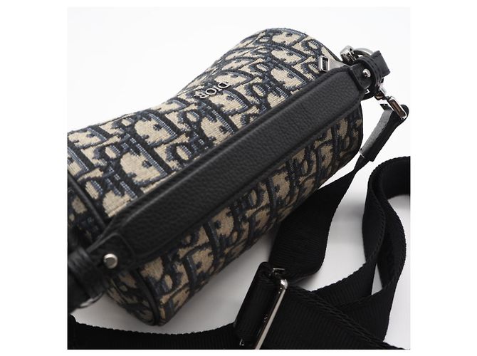 Christian Dior Oblique Jacquard Trotter Mini Roller Bag Tasche Beige Marineblau - Ansicht 6