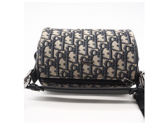Christian Dior Oblique Jacquard Trotter Mini Roller Bag Tasche Beige Marineblau - Ansicht 7