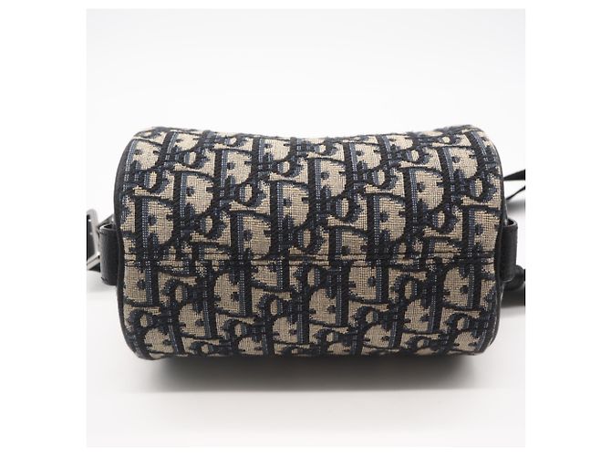 Christian Dior Oblique Jacquard Trotter Mini Roller Bag Tasche Beige Marineblau - Ansicht 8