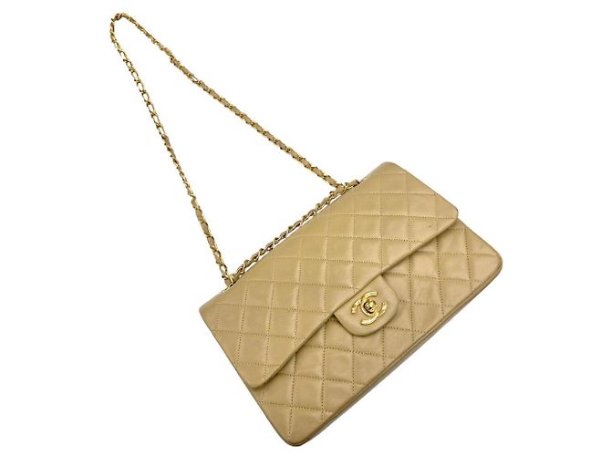 Sac à épaule à chaîne CHANEL Matelassé 25 Beige - vue 10