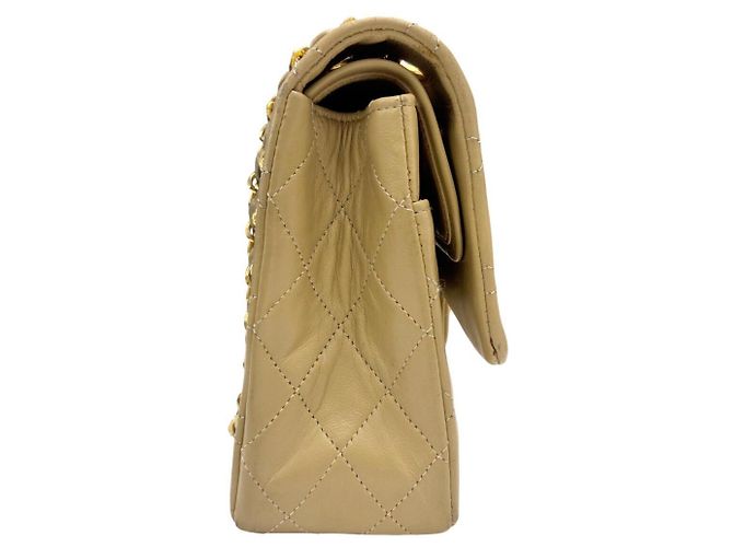 Sac à épaule à chaîne CHANEL Matelassé 25 Beige - vue 4