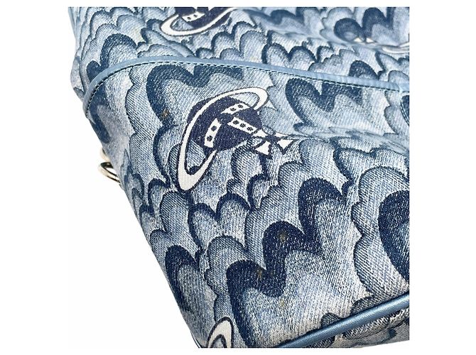 Borsa a tracolla con coulisse Orb Vivienne Westwood Blu - vista 14