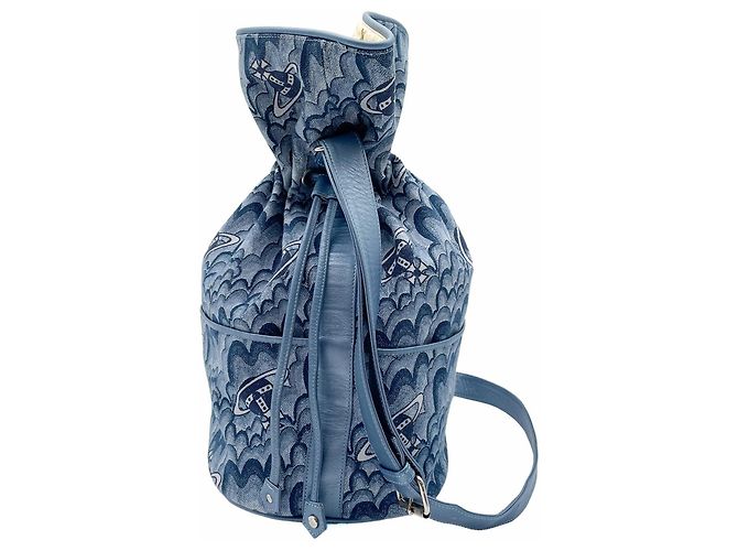 Borsa a tracolla con coulisse Orb Vivienne Westwood Blu - vista 2