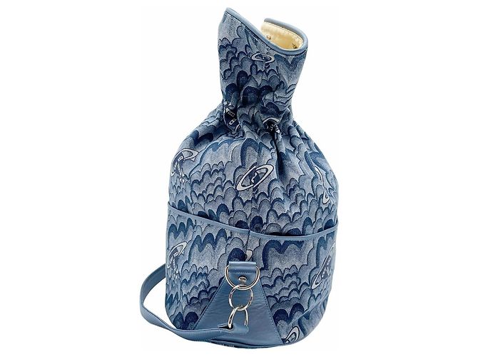 Borsa a tracolla con coulisse Orb Vivienne Westwood Blu - vista 3
