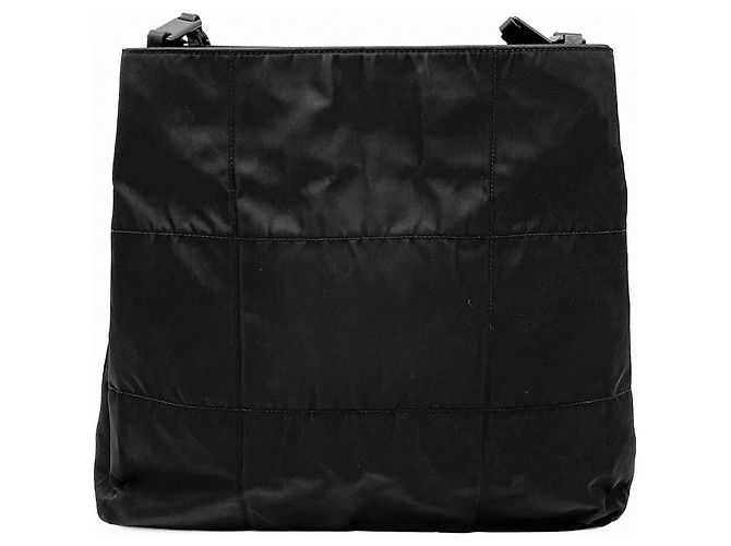Prada Schultertasche mit Dreieckslogo und Kette Schwarz - Ansicht 2