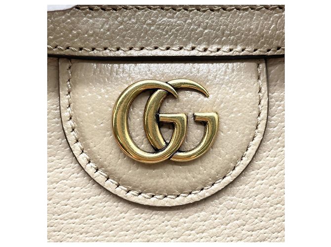 GUCCI Diana 2-Way Small Tote Shoulder Bag Beige Golden Green - view 10