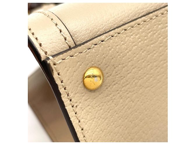 GUCCI Diana 2-Way Small Tote Shoulder Bag Beige Golden Green - view 15