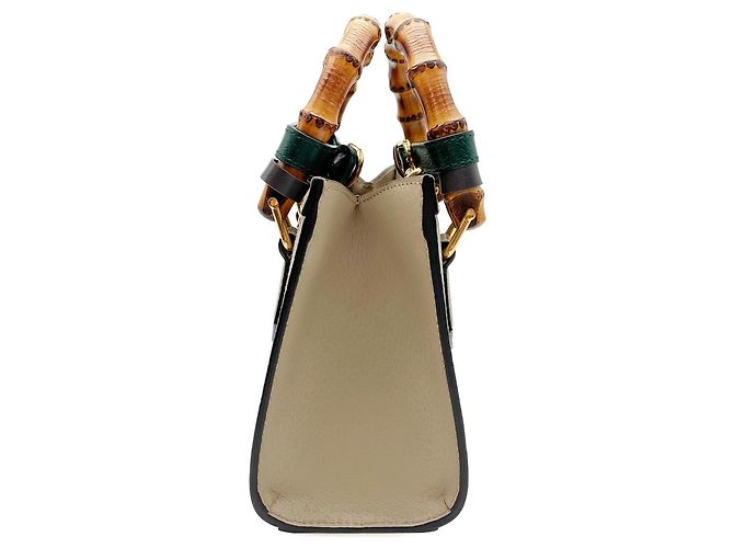 GUCCI Diana 2-Way Small Tote Shoulder Bag Beige Golden Green - view 3