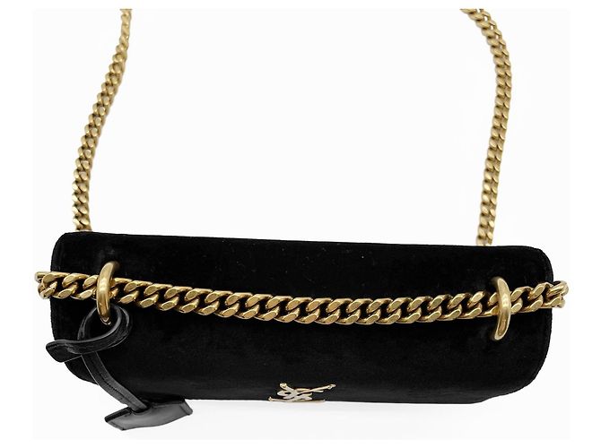 Autre Marque Sac à épaule 2-Way Sunset Chain Saint Laurent Noir Doré - vue 19