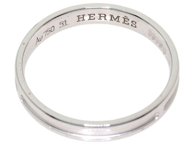 Ring Hermès Anel Hermes Empreinte #51 em ouro branco 18K - vista 4