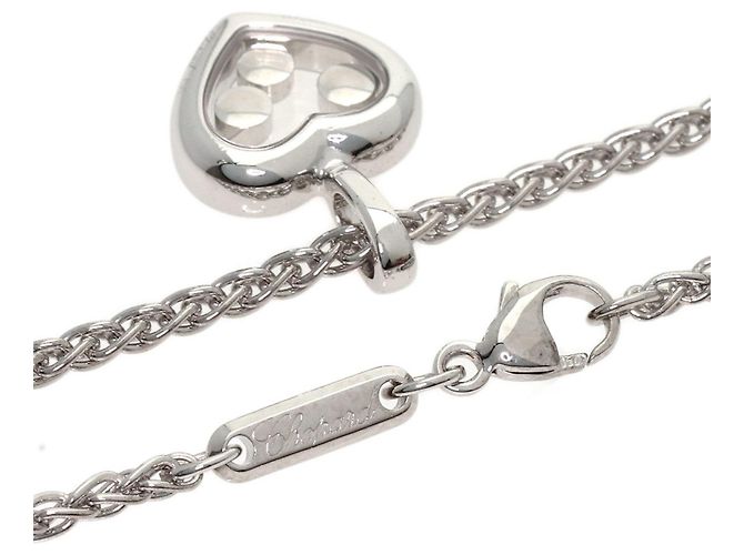 Colar Chopard Happy Diamonds em ouro branco 18K - vista 2