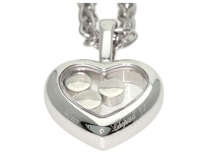 Colar Chopard Happy Diamonds em ouro branco 18K - vista 4