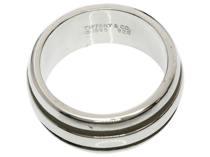Autre Marque Anello a Fascia Tiffany in Argento Scanalato - vista 4