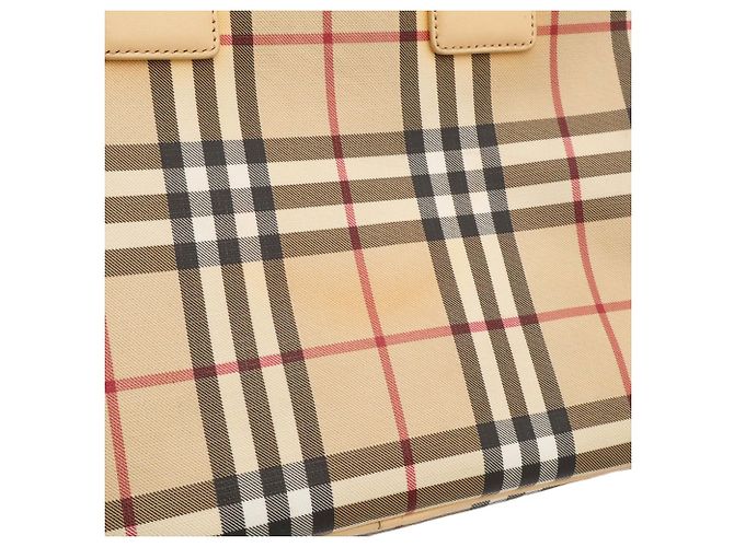 Borsa Tote Burberry Nova Check Nero Beige Bordò Pesca - vista 10