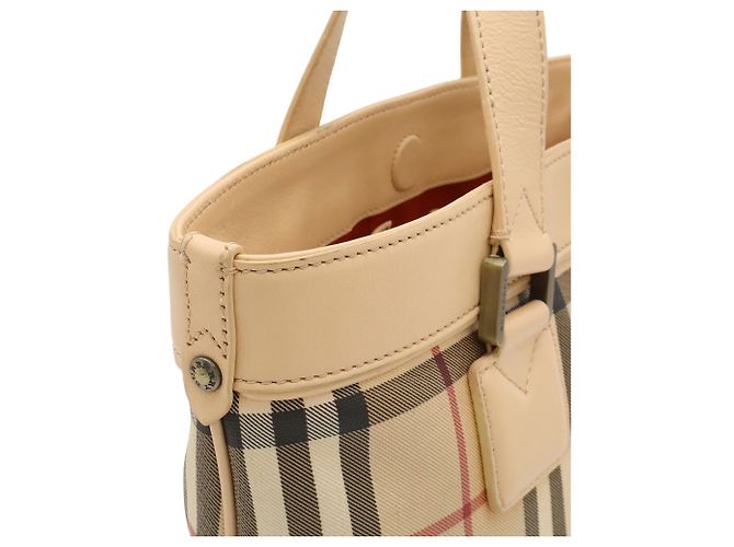 Borsa Tote Burberry Nova Check Nero Beige Bordò Pesca - vista 7