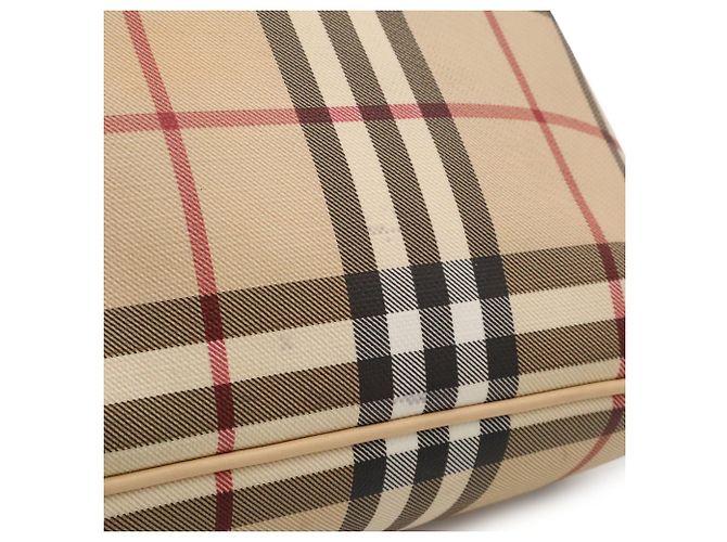 Borsa Tote Burberry Nova Check Nero Beige Bordò Pesca - vista 9