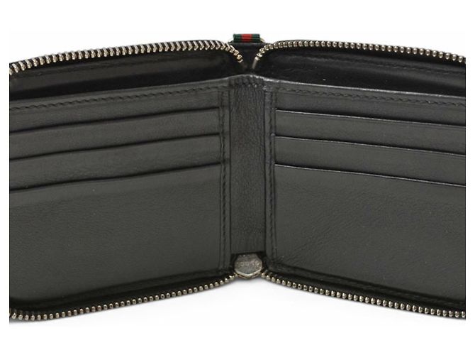 Portafoglio bi-fold Gucci in pelle nera Nero - vista 8