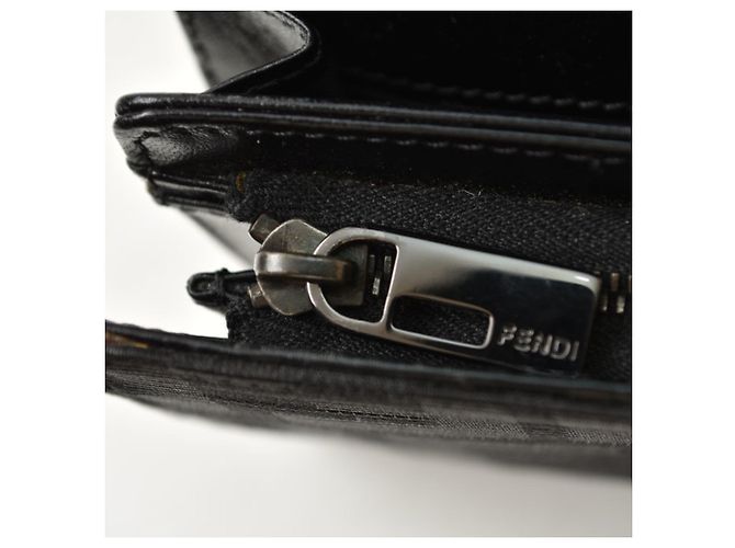 Zucca Fendi Bi-Fold Wallet in Black Canvas - view 17