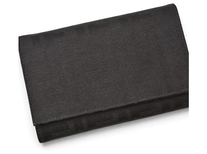 Zucca Fendi Bi-Fold Wallet in Black Canvas - view 3