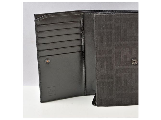 Zucca Fendi Bi-Fold Wallet in Black Canvas - view 7