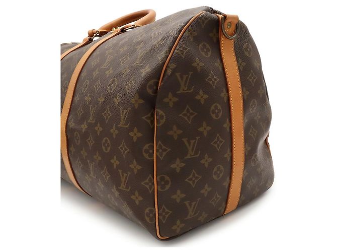 Sac Boston Louis Vuitton Monogram Keepall Bandoulière 55 Marron - vue 8