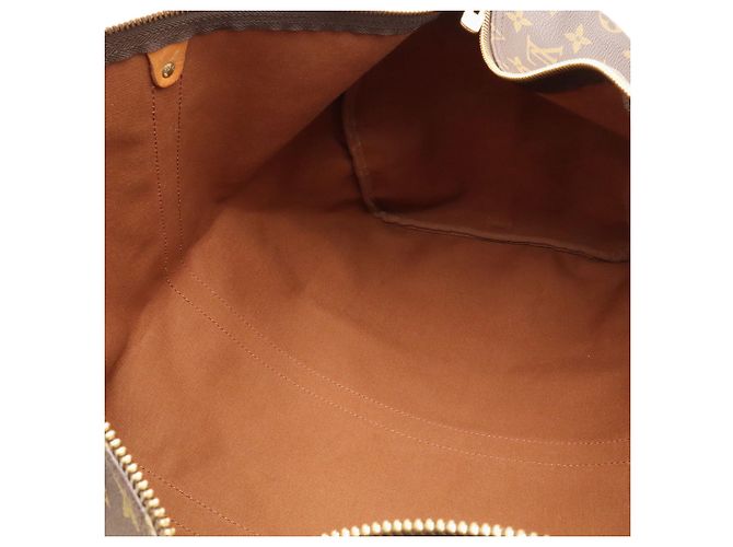 Sac Boston Louis Vuitton Monogram Keepall Bandoulière 55 Marron - vue 9