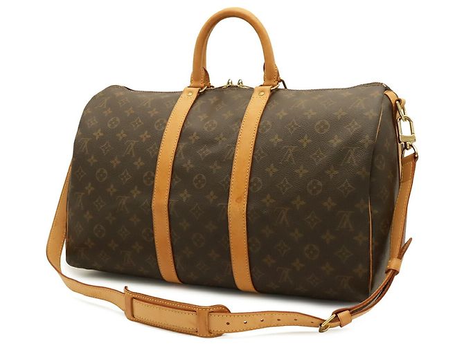Borsa Boston Louis Vuitton Monogram Keepall Bandoulière 45 Marrone - vista 3