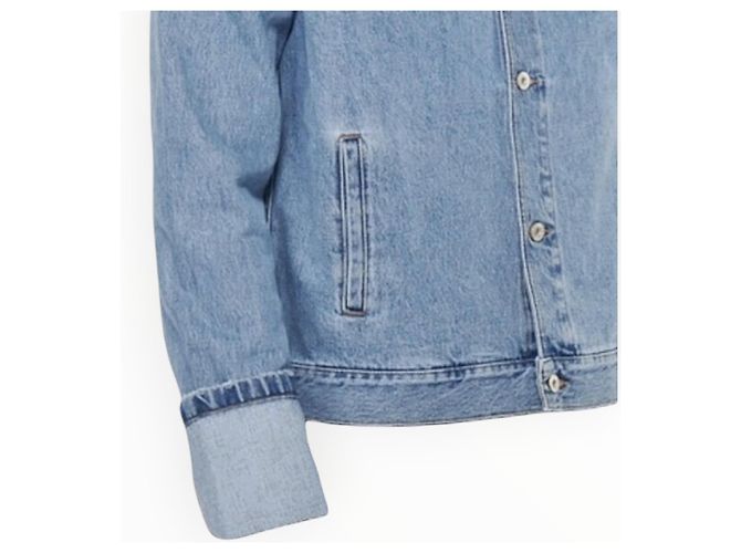 Loewe Anagram Jeansjacke mit Lederdetails Blau - Ansicht 15