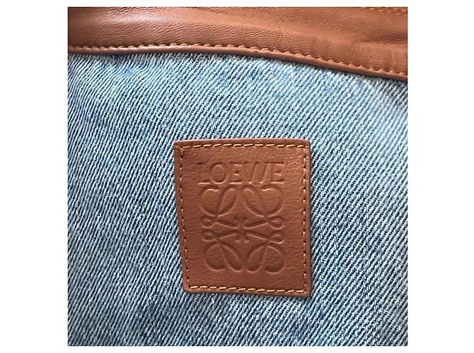 Loewe Anagram Jeansjacke mit Lederdetails Blau - Ansicht 20