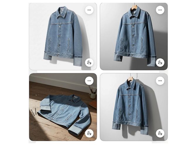 Loewe Anagram Jeansjacke mit Lederdetails Blau - Ansicht 8