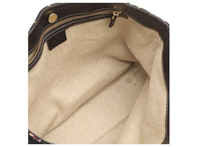 Gucci Flora Tote Bag Black Multi Color Canvas and Leather Multiple colors - view 6