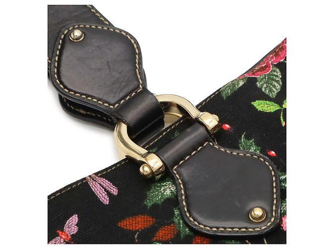 Gucci Flora Tote Bag Black Multi Color Canvas and Leather Multiple colors - view 7