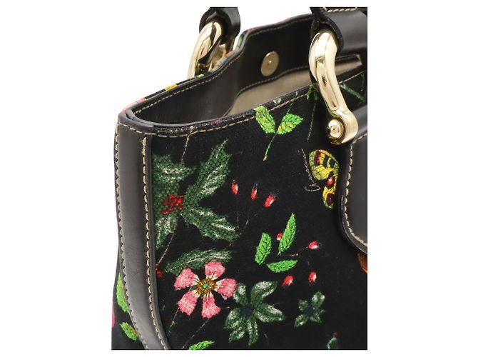 Gucci Flora Tote Bag Black Multi Color Canvas and Leather Multiple colors - view 8
