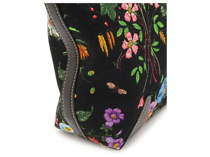 Gucci Flora Tote Bag Black Multi Color Canvas and Leather Multiple colors - view 9