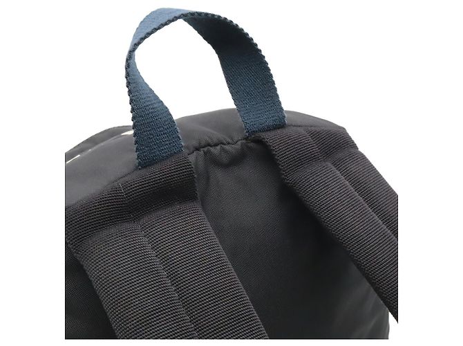 Balenciaga Wheel Rucksack aus Nylon-Canvas Schwarz Weiß Marineblau - Ansicht 5