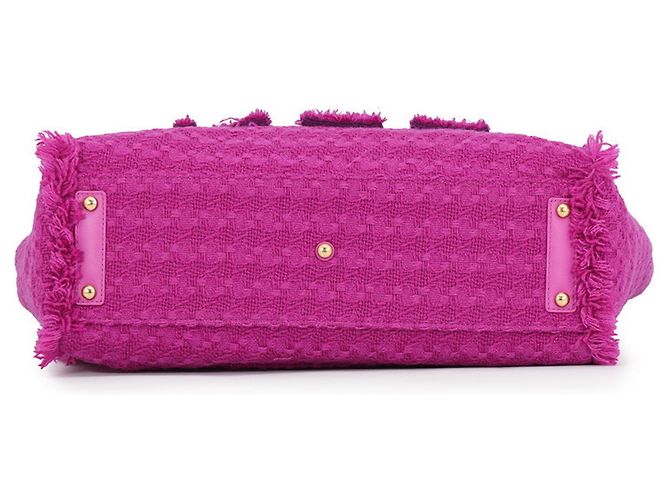 Borsa Tote Chanel in tweed viola Porpora - vista 3