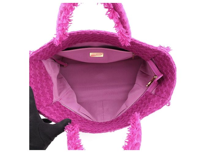 Borsa Tote Chanel in tweed viola Porpora - vista 5