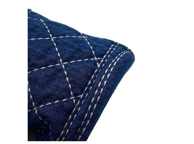 Bolsa de ombro Chanel Matelassé em denim Azul marinho - vista 11