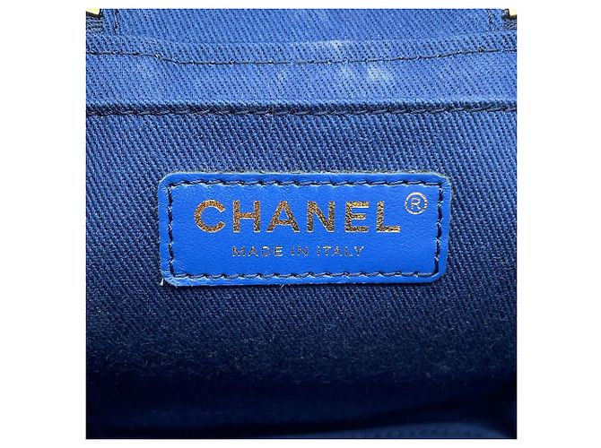 Bolsa de ombro Chanel Matelassé em denim Azul marinho - vista 17