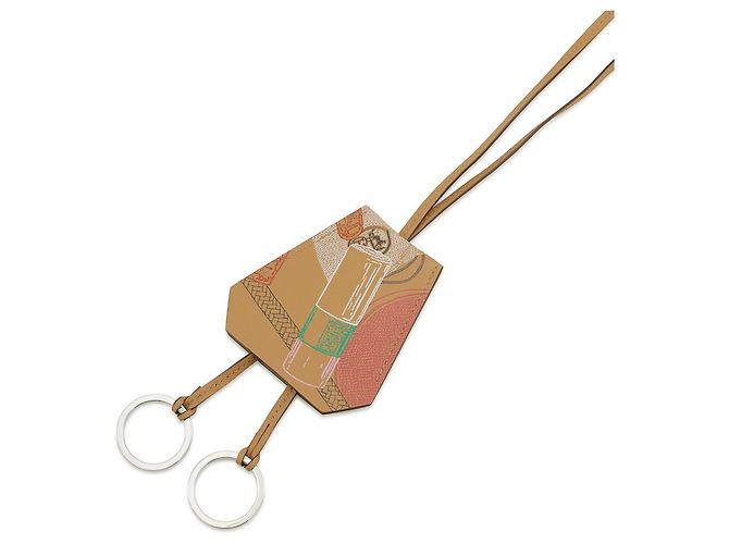 Hermès Collana lunga Hermes Clochette In & Out Biscuit in pelle Swift B - vista 4