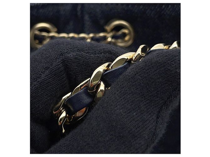 Sac à épaule mini à chaîne en denim Chanel Noir - vue 10