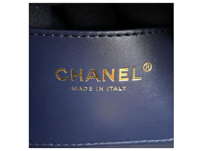 Sac à épaule mini à chaîne en denim Chanel Noir - vue 12